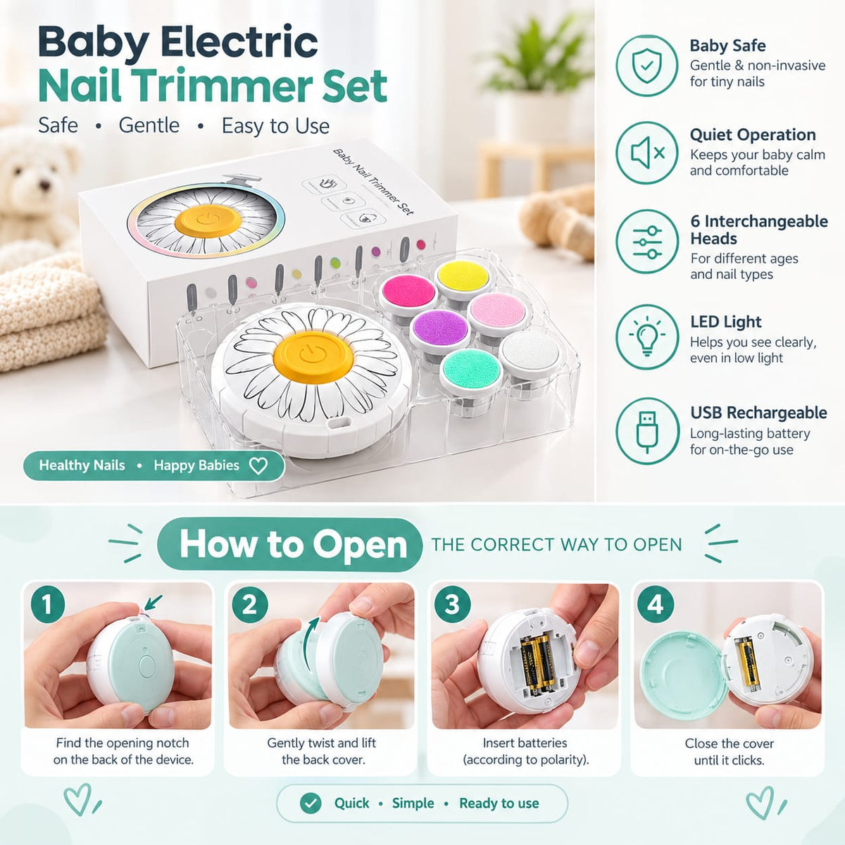 Baby4SA Electric Nail Grinder Safety Set