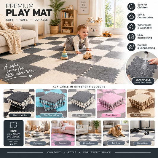 Babys4SA 40pcs Interlocking Baby & Kids Play Floor Mats