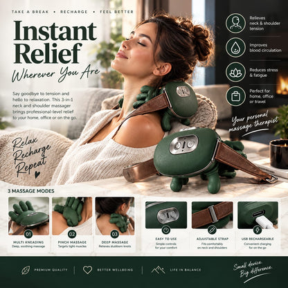 Babys4Sa 8-Claw Deep Tissue Massager – Portable Neck, Back & Shoulder Relief